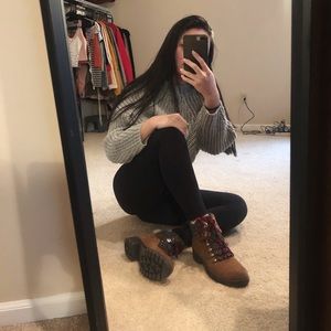 Mudd Brown Ankle Boots with Red Laces